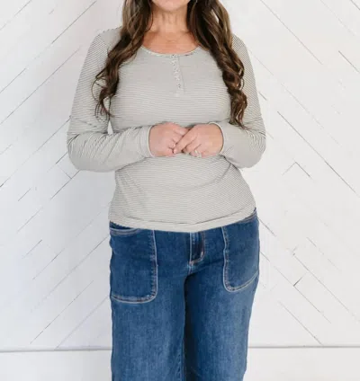 Polagram Women's Martha Striped Top In Black In Gray