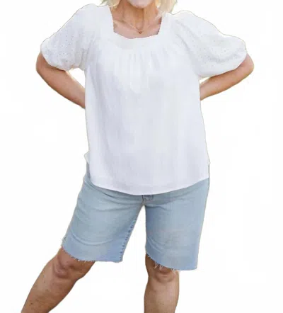 Polagram Women's Vivian Top In Green In White