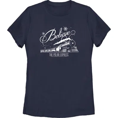 Polar Express Believe Train  Graphic T-shirt In Blue