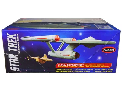 Polar Lights Skill 2 Model Kit Star Trek U. S.s. Enterprise And S. S. Botany Bay "the Original Series" "space See In White