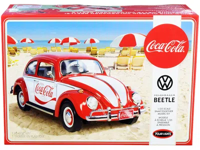 Polar Lights Skill 3 Snap Model Kit Volkswagen Beetle "coca-cola" 1/25 Scale Model By  In Red