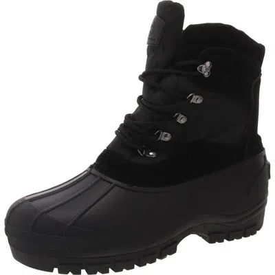 Polar Range Peak Mens Two Tone Man Made Winter & Snow Boots In Black