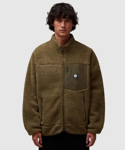 Polar Skate Co Kiki Sherpa Fleece Jacket In Khaki Green