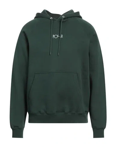 Polar Skate Co . Man Sweatshirt Dark Green Size S Cotton, Polyester