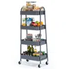 Polarissa 4-layer Practical Mobile Trolley, Metal Movable Storage Rack, With Lockable Casters