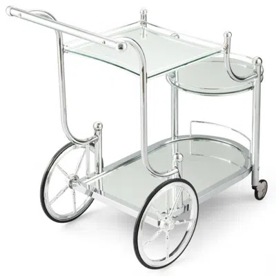 Polarissa Kitchen Rolling Bar Cart With Tempered Glass Suitable For Restaurant And Hotel
