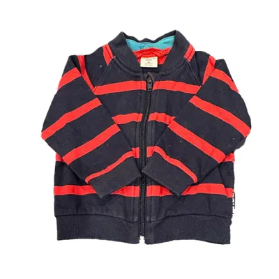 Polarn O. Pyret Kids' Boys Red Navy Stripe Sweatshirt In Blue