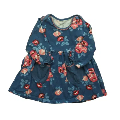 Polarn O. Pyret Kids' Polarn O Pyret Girls Blue Floral Dress Size: 2-4 Months