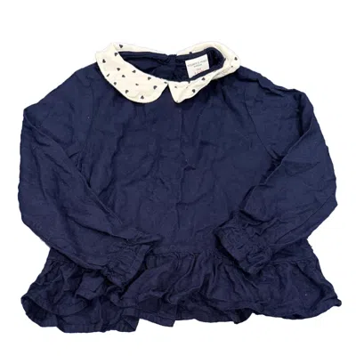 Polarn O. Pyret Kids' Girls Navy Blouse Size: 3-4t In Blue