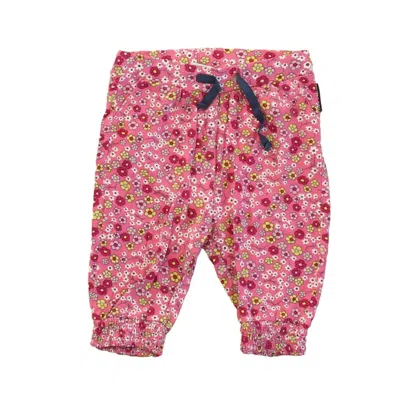Pre-owned Polarn O. Pyret Kids' Polarn. O Pyret Girls Pink Floral Leggings In Multi