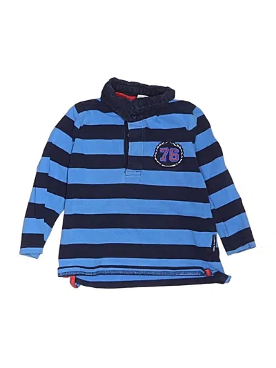 Pre-owned Polarn O. Pyret Kids' Long Sleeve Top Blue Collared Neckline Tops