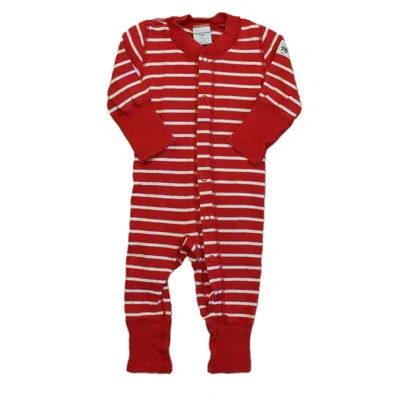 Polarn O. Pyret Kids' Unisex Red Stripe Long Sleeve Outfit Size: 1-2 Months