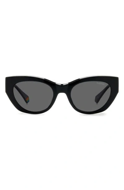 Polaroid 50mm Polarized Cat Eye Sunglasses In Black