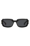 Polaroid 51mm Polarized Rectangular Sunglasses In Black/grey Polar