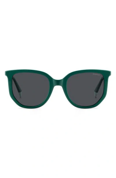 Polaroid 51mm Polarized Square Sunglasses In Green/grey Polar