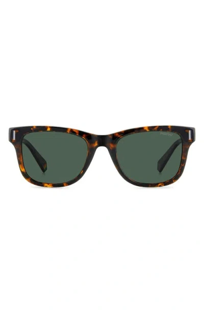 Polaroid 51mm Polarized Square Sunglasses In Havana/green Polarized