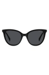 Polaroid 52mm Polarized Cat Eye Sunglasses In Black