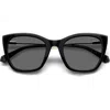 Polaroid 52mm Polarized Cat Eye Sunglasses In Black/gray Polar