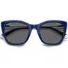 Polaroid 52mm Polarized Cat Eye Sunglasses In Blue/gray Polar