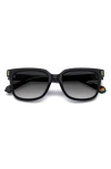 Polaroid 54mm Polarized Rectangular Sunglasses In Black/gray Polar