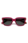 Polaroid 54mm Polarized Rectangular Sunglasses In Fuchsia/gray Polar