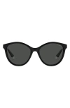 Polaroid 54mm Polarized Round Sunglasses In Black/grey Polarized
