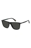 Polaroid 55mm Polarized Rectangular Sunglasses In Multi
