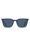 Polaroid 55mm Polarized Rectangular Sunglasses In Black