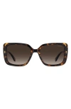 Polaroid 55mm Polarized Rectangular Sunglasses In Brown
