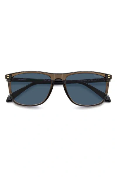 Polaroid 55mm Polarized Rectangular Sunglasses In Multi