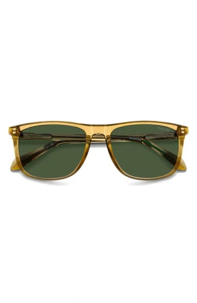 Polaroid 55mm Polarized Rectangular Sunglasses In Yellow
