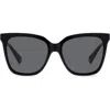 Polaroid 55mm Polarized Square Sunglasses In Black/gray Polarized