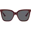 Polaroid 55mm Polarized Square Sunglasses In Burgundy/gray Polarized