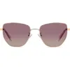 Polaroid 56mm Polarized Gradient Square Sunglasses In Pink