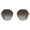 Polaroid 56mm Polarized Gradient Square Sunglasses In Gold