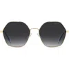 Polaroid 56mm Polarized Gradient Square Sunglasses In Gray
