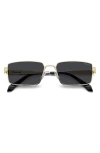 Polaroid 56mm Polarized Rectangular Sunglasses In Gold