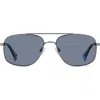 Polaroid 56mm Polarized Rectangular Sunglasses In Metallic