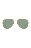 Polaroid 59mm Polarized Pilot Sunglasses In Gold/green Polar