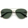 Polaroid 60mm Polarized Aviator Sunglasses In Z/dnudgold Green/green Polar