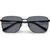 Polaroid 62mm Polarized Oversize Square Sunglasses In Black/gray Polar