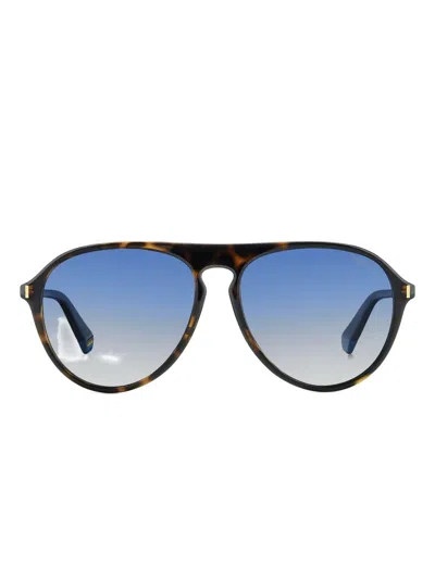 Polaroid Aviator-frame Sunglasses In Brown