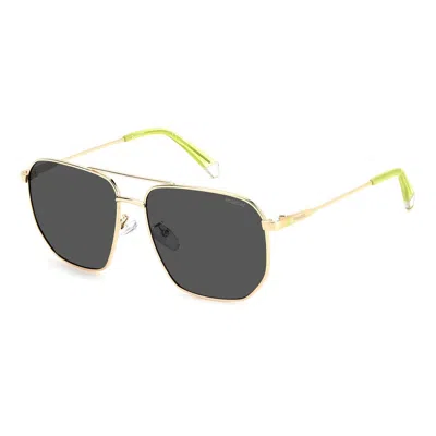 Polaroid Bicolor Metal Sunglasses In Gold