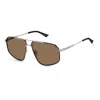 Polaroid Bicolor Stainless Steel Sunglasses In Metallic