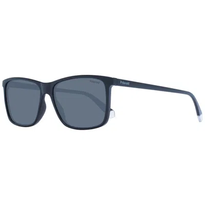 Polaroid Black Polycarbonate Sunglasses In Blue