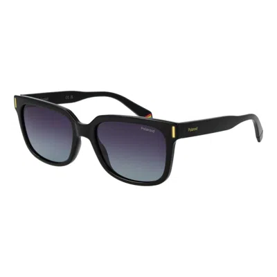 Polaroid Black Polycarbonate Sunglasses In Gold