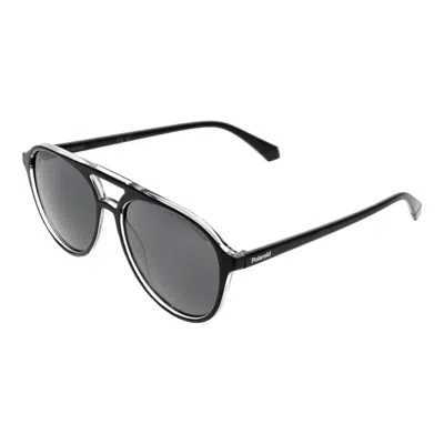 Polaroid Black Polycarbonate Sunglasses In Gray