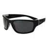 Polaroid Black Rubber Sunglasses In Black