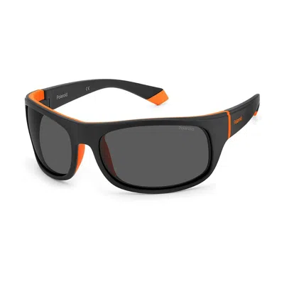 Polaroid Black Rubber Sunglasses In Blue