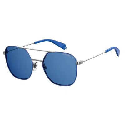 Polaroid Blue Metal Sunglasses In Green